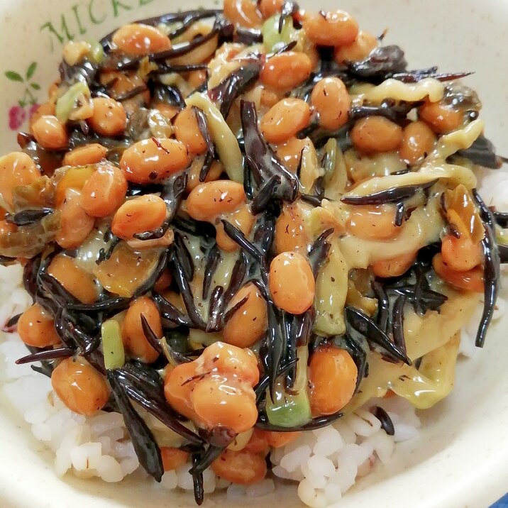納豆の食べ方-ひじき＆生姜ザーサイ♪